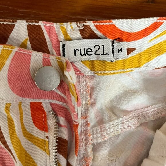 Rue21 Retro Multi Swirl Print Straight Jeans - Size Medium - Picture 3 of 9